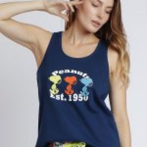 62433 PIJAMA MUJER TIRANTE SNOOPY 100% ALGODON ADMAS