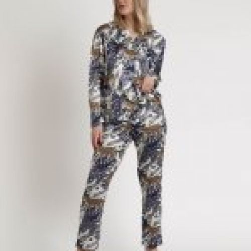 62556 PIJAMA MUJER ABIERTO LEOPARDO SATEN ADMAS LUXURY