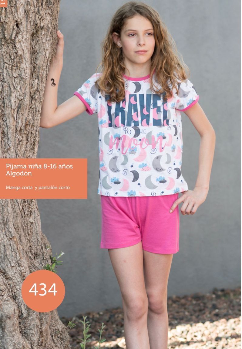 KN 434 PIJAMA NIÑA VERANO 8 A 16  KINANIT