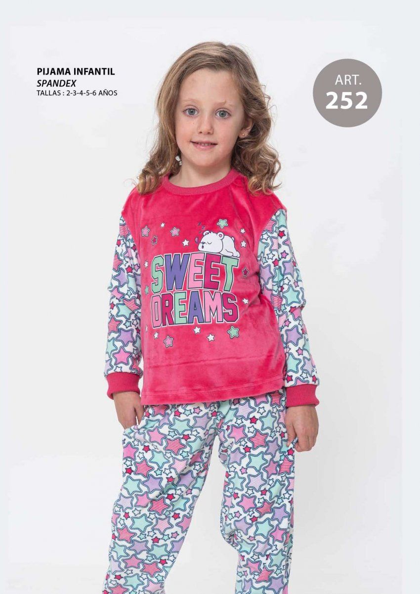 KN 252 PIJAMA  NIÑA SPANDEX 2 a 6 AÑOS KINANIT