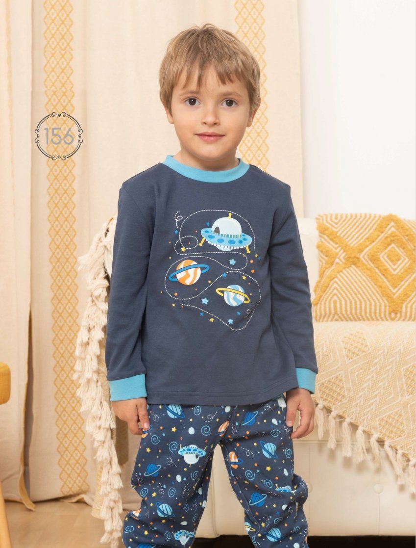 KN 156 PIJAMA  NIÑO INTERLOCK  2 a 6 AÑOS KINANIT