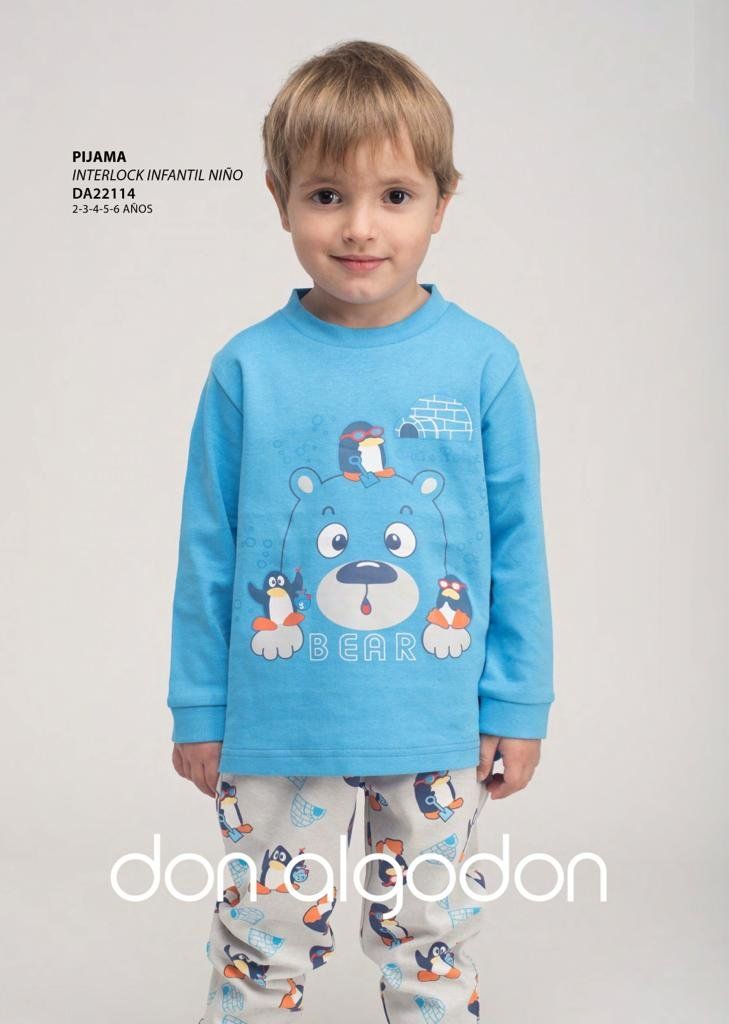 DA22114 PIJAMA NIÑO ALGOdON INTERLOCK 2 A 6  DON ALGODON