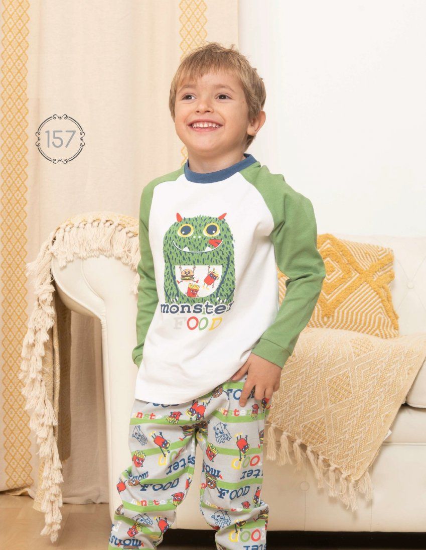 KN 157 PIJAMA  NIÑO INTERLOCK  2 a 6 AÑOS KINANIT