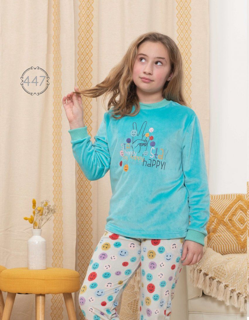 447 PIJAMA NIÑA TERCIOPELO SPANDEX (8 16) KINANIT