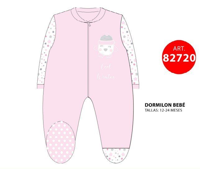 82720 PIJAMA DORMILON BEBE 12 A 24M NACARINA KINANIT