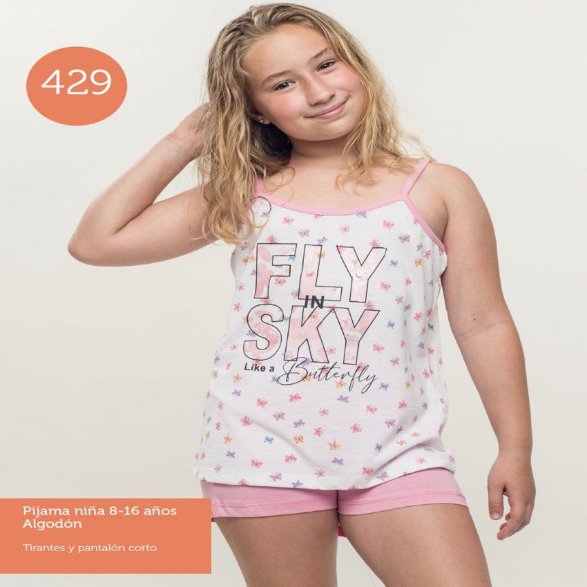 KN 429 PIJAMA NIÑA  VERANO 8 A 16  KINANIT