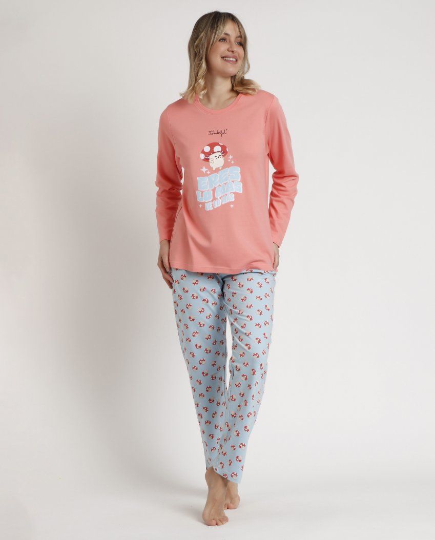 62749 PIJAMA MUJER 100% ALGODON MRS WONDERFUL