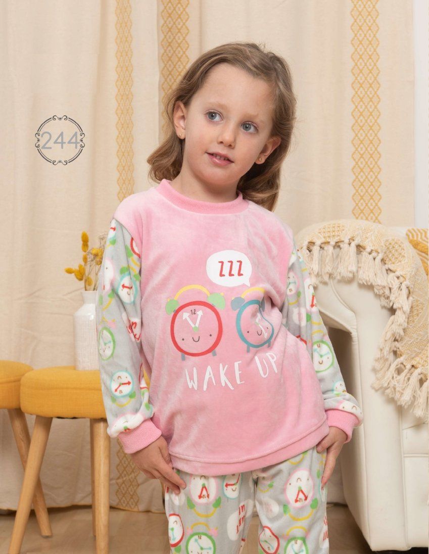 KN 244 PIJAMA  NIÑA TERCIOPELO SPANDEX 2 a 6 AÑOS KINANIT