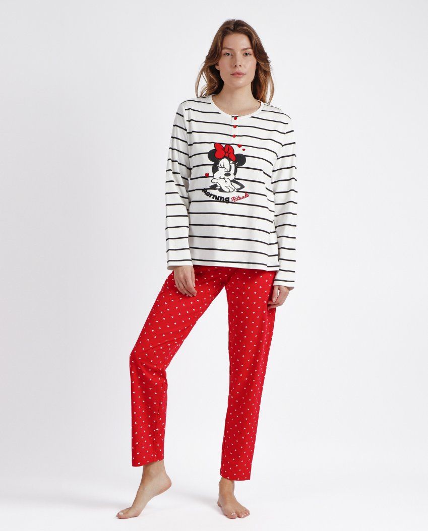 60550 PIJAMA SEÑORA INTERLOCK 100% ALGODON  MINNIE DISNEY ADMAS