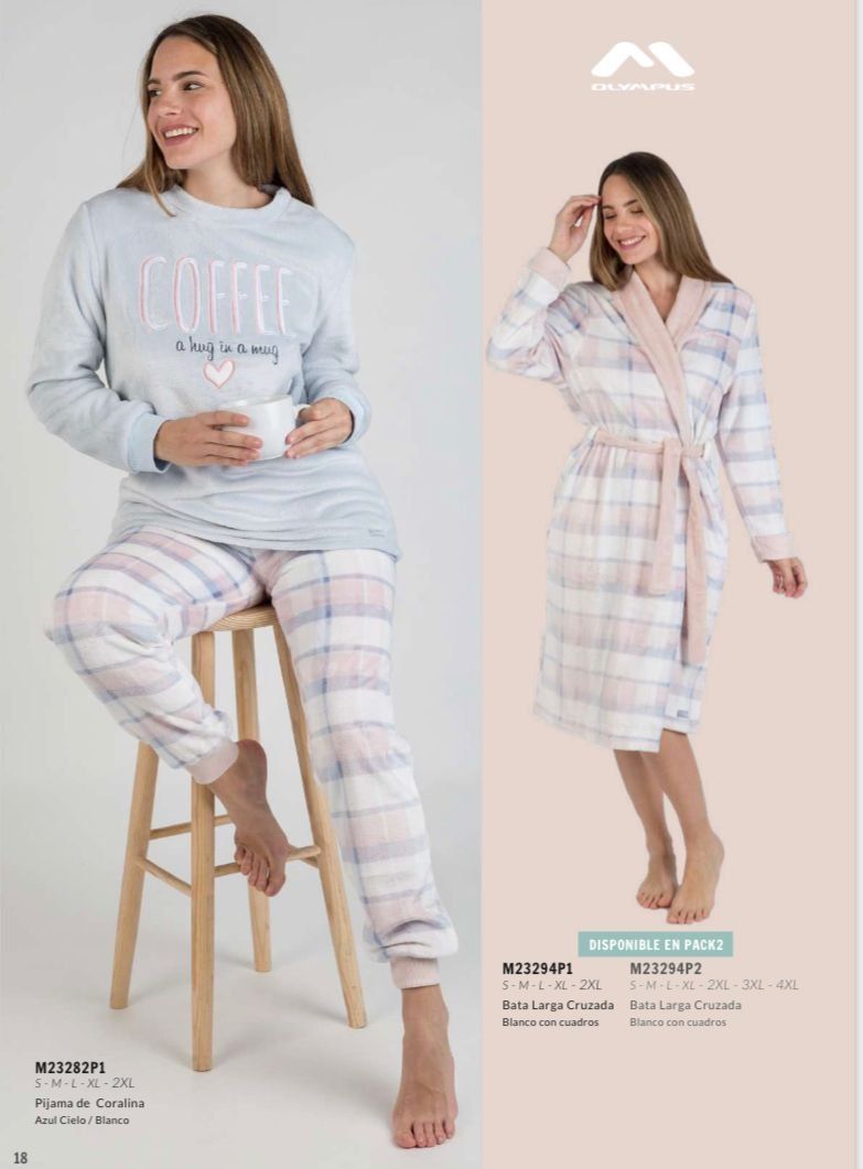 M 23282 PIJAMA SEÑORA CORALINA COFFE OLYMPUS