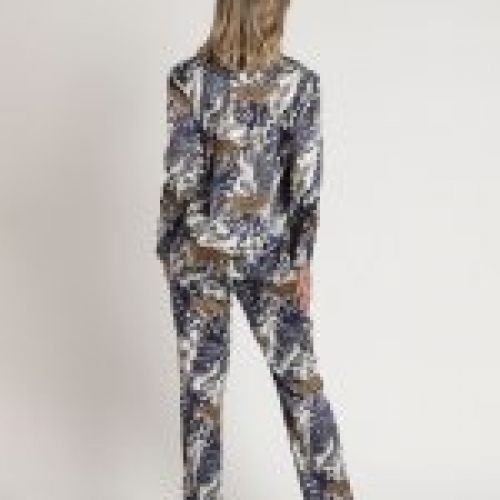 62556 PIJAMA MUJER ABIERTO LEOPARDO SATEN ADMAS LUXURY