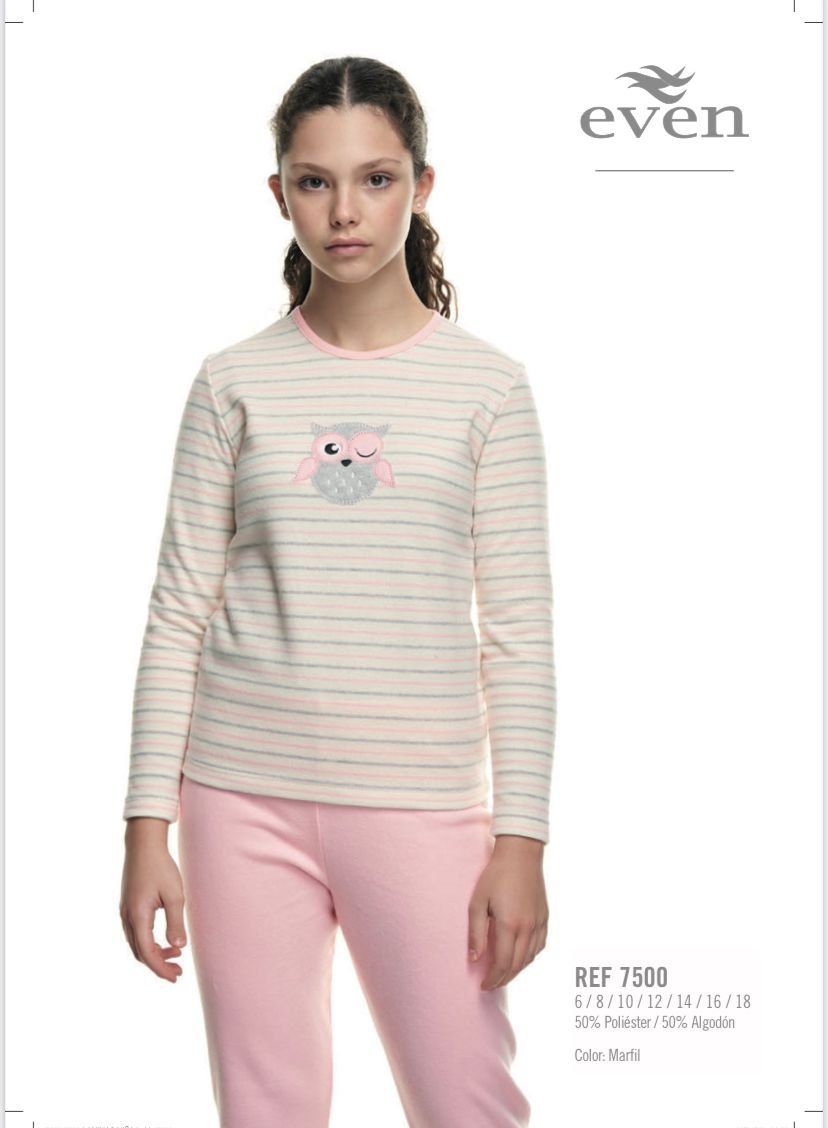 7500  PIJAMA NIÑA EVEN  POLAR 6 A 18