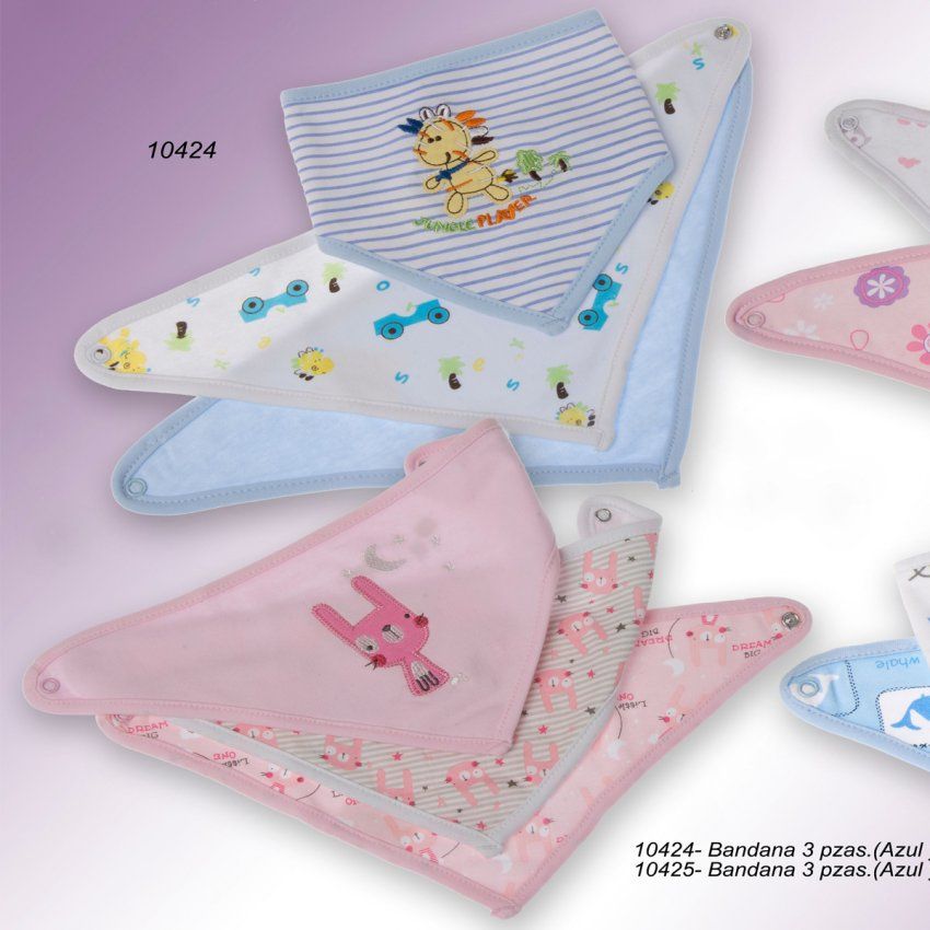 10424 BABEROS BANDANA  PACK 3 GAMBERRITOS