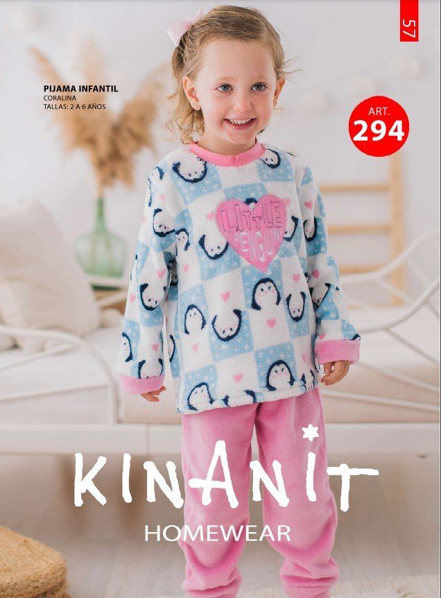 KN 294 PIJAMA INFANTIL NIÑA (NACARINA)  2 a 6 KINANIT