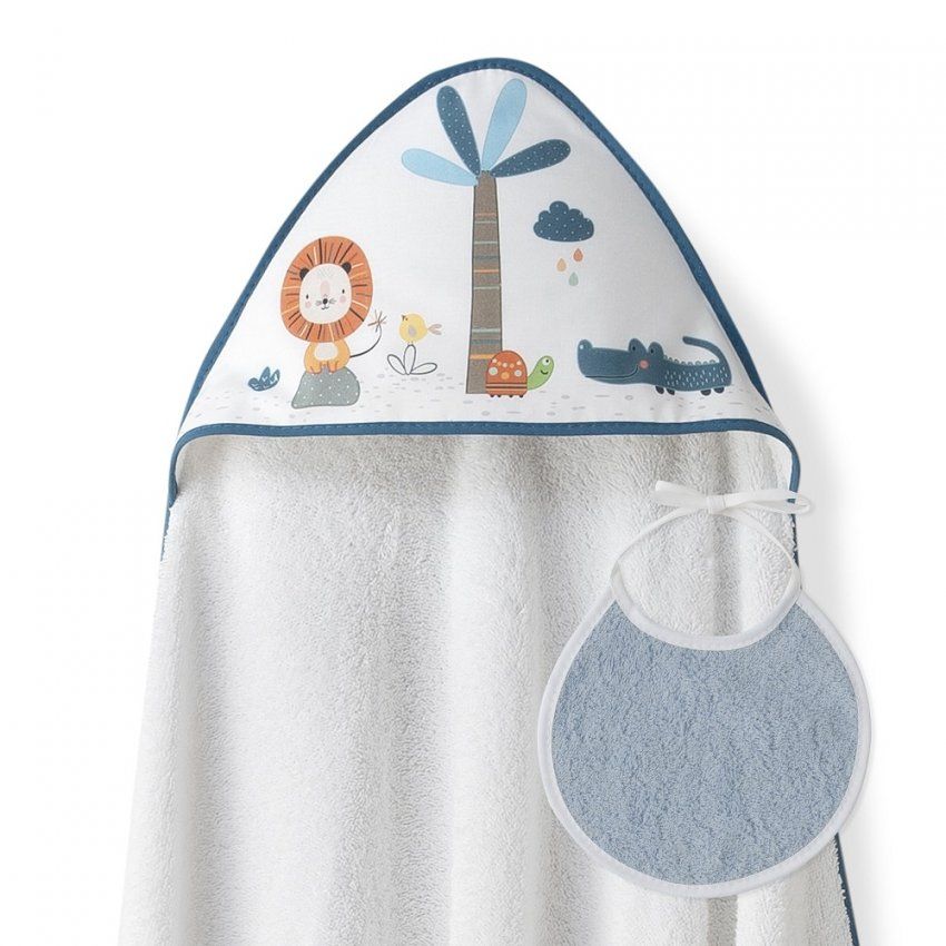 12237 CAPA BAÑO JUNGLA NTERBABY (TOALLA) 1X1 INTERBABY  bl/ro