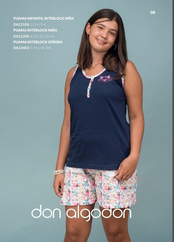 DA22402 PIJAMA SEÑORA VERANO DON ALGODON