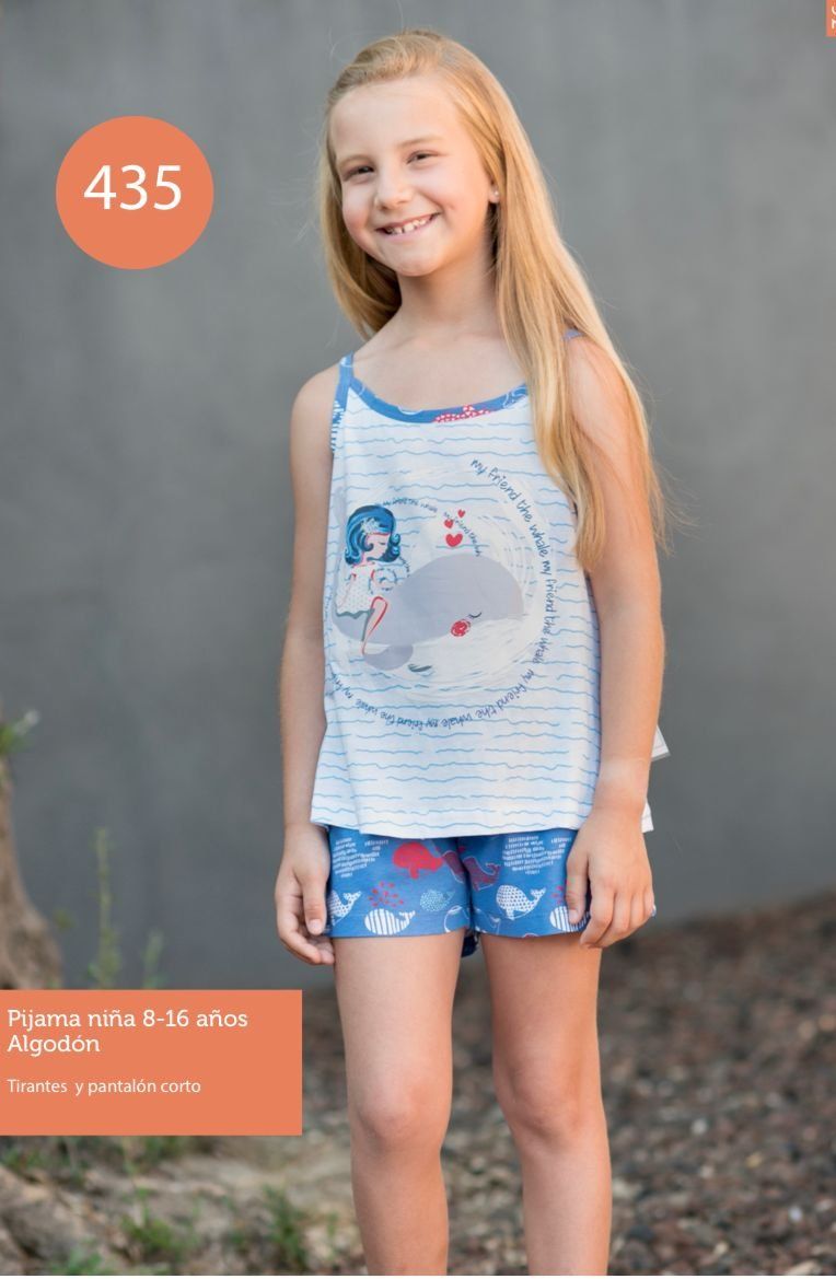 KN 435 PIJAMA NIÑA VERANO 8 A 16  KINANIT