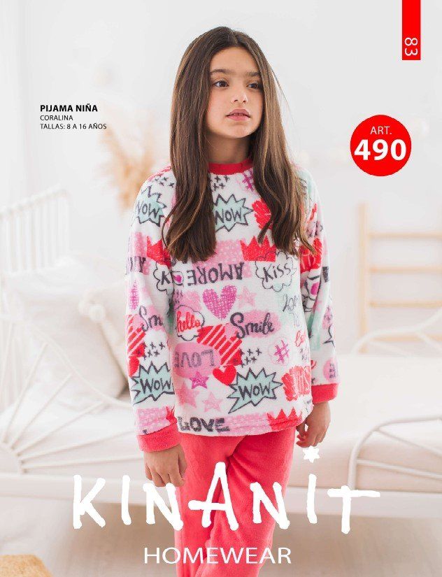 KN 490  PIJAMA  NIÑA NACARINA 8 A 16 AÑOS KINANIT