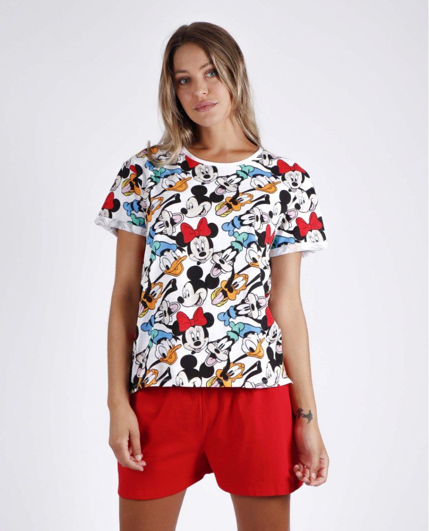 55988 PIJAMA SEÑORA  MANGA CORTA MICKEY DISNEY ADMAS