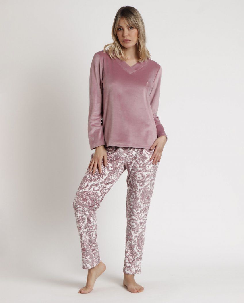 62654 PIJAMA MUJER CALENTITO VELVET ADMAS CLASSIC