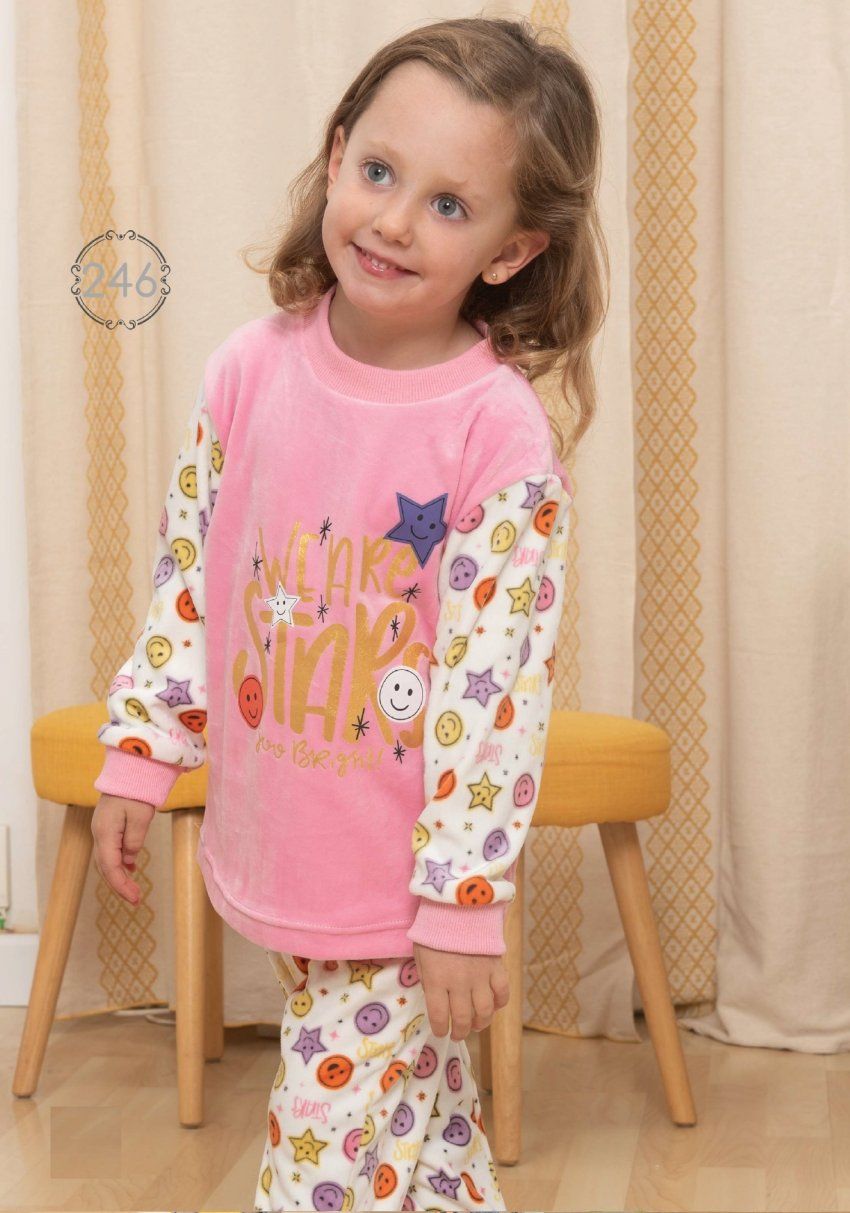 KN 246 PIJAMA  NIÑA TERCIOPELO SPANDEX 2 a 6 AÑOS KINANIT