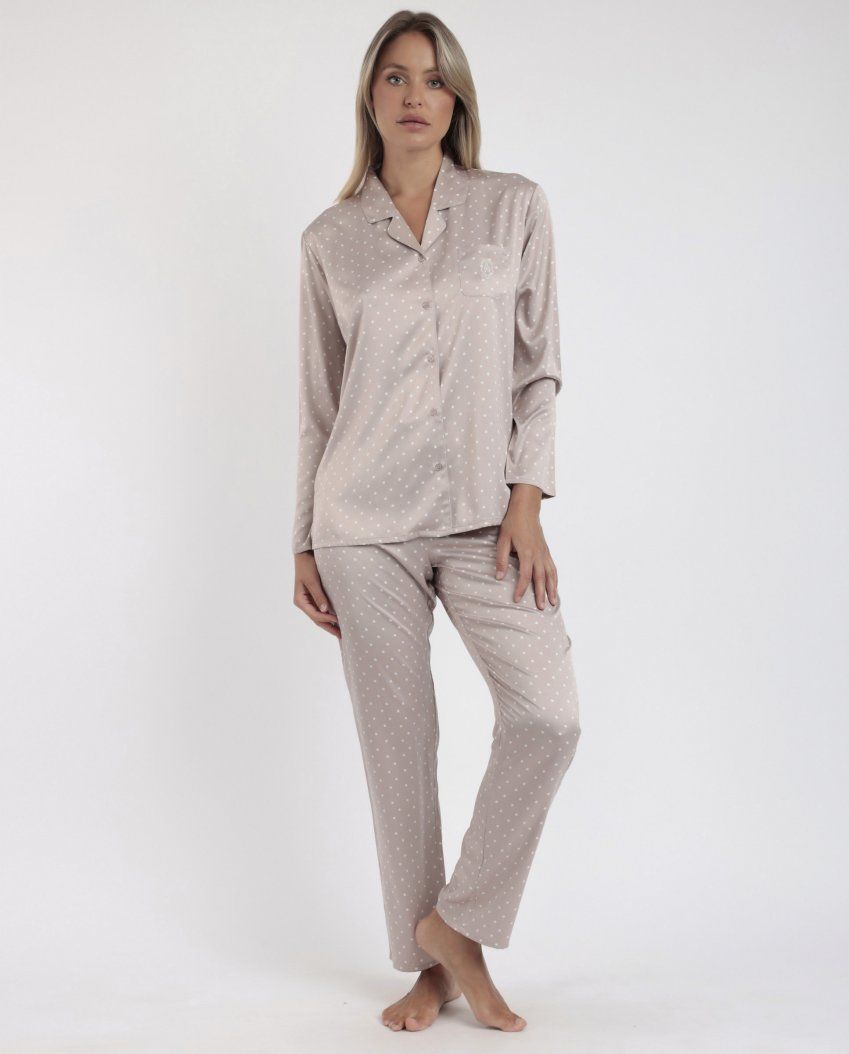 62649 PIJAMA MUJER ABIERTO SATEN ADMAS CLASSIC