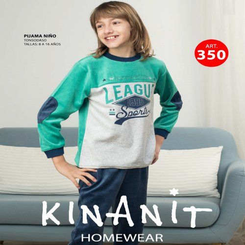 KN 350 PIJAMA NIÑO TERCIOPELO 8 a 16 años KINANIT