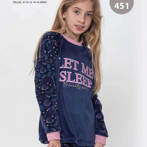 KN 451 PIJAMA NIÑA SPANDEX 8 a 16 años KINANIT