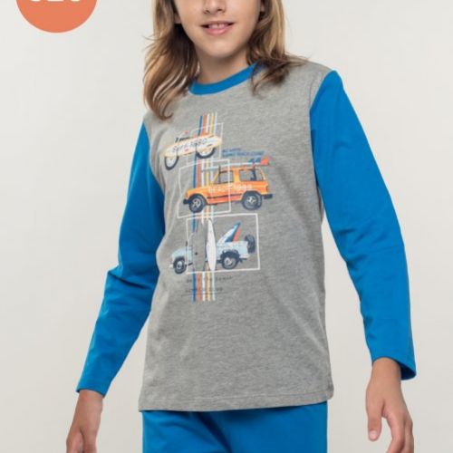 KN  320 PIJAMA NIÑO M/L ALGODON FINO 8 a 16 KINANIT