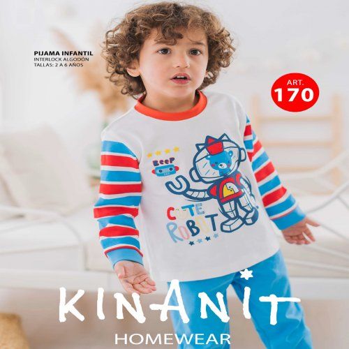 KN 170 PIJAMA  NIÑO ALGODON INTERLOCK 2 a 6 AÑOS KINANIT