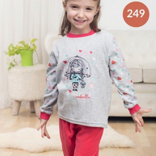 249 PIJAMA  NIÑA TERCIOPELO 2 a 6 AÑOS KINANIT