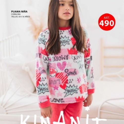 KN 490  PIJAMA  NIÑA NACARINA 8 A 16 AÑOS KINANIT