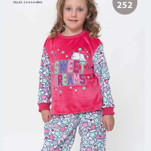 KN 252 PIJAMA  NIÑA SPANDEX 2 a 6 AÑOS KINANIT