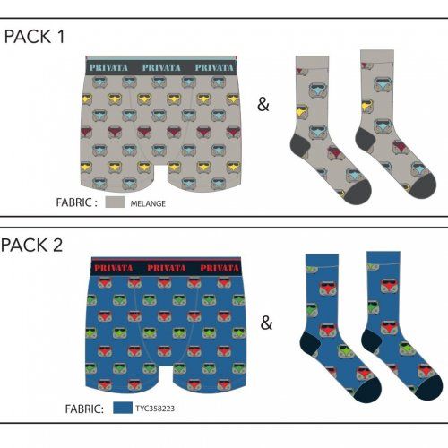 PV507 PACK BOXER MAS CALCETIN CAJA REGALO PRIVATA