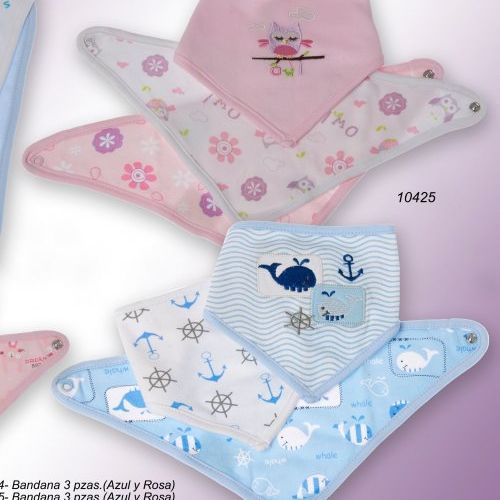 10425 BABEROS BANDANA  PACK 3 GAMBERRITOS