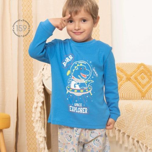 KN 159 PIJAMA  NIÑO INTERLOCK  2 a 6 AÑOS KINANIT