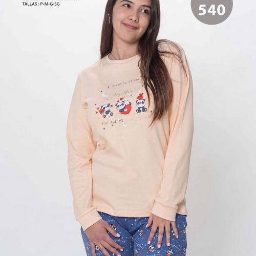 KN 542 PIJAMA  SEÑORA ALGODON INTERLOCK KINANIT