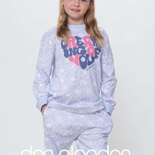 DA 24235 PIJAMA NIÑA INTERLOCK 8 A 16 años DON ALGODON