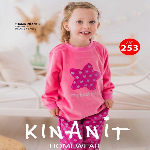 KN 253 PIJAMA  NIÑA TERCIOPELO 2 a 6 AÑOS KINANIT