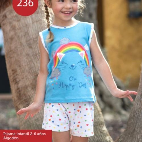 KN 236 PIJAMA NIÑA VERANO 2 A 6 KINANIT