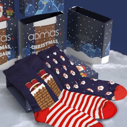 21410 CAJA REGALO CRISTHMAS CALCETINES HOMBRE 2 PARES ADMAS