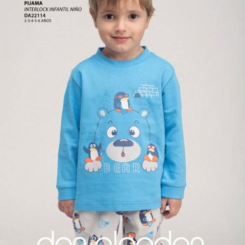 DA22114 PIJAMA NIÑO ALGOdON INTERLOCK 2 A 6  DON ALGODON