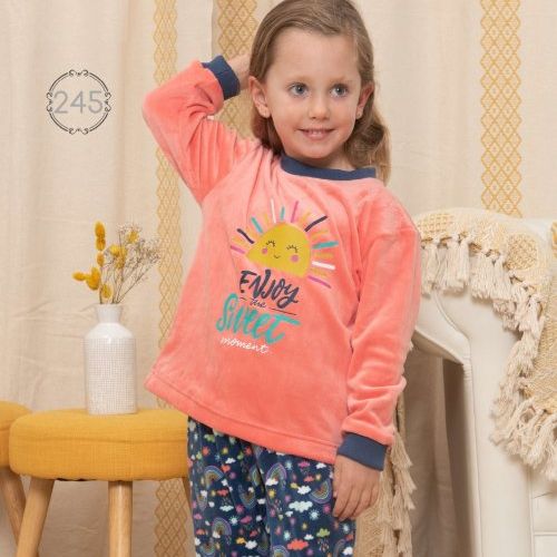 KN 245 PIJAMA  NIÑA TERCIOPELO SPANDEX 2 a 6 AÑOS KINANIT