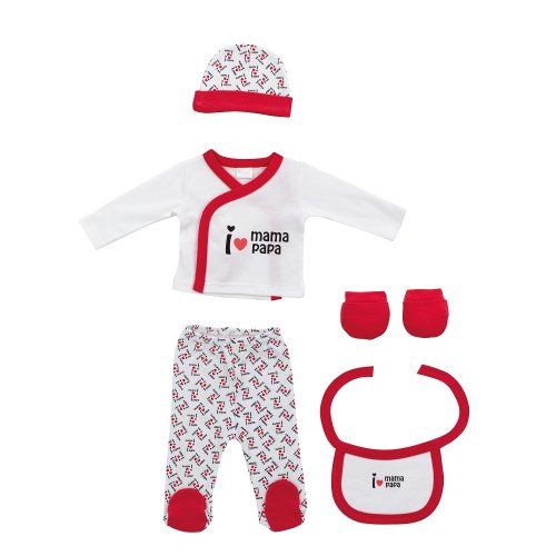 SET23 CONJUNTO INFANTIL 5 PIEZAS SET REGALO MAMA PAPA INTERBABY