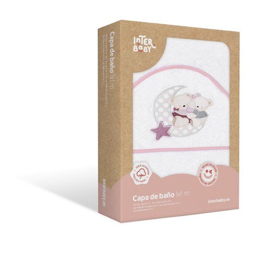 1145 CAPA BAÑO  O TOALLA BEBE OSO LUNA 1X1 INTERBABY