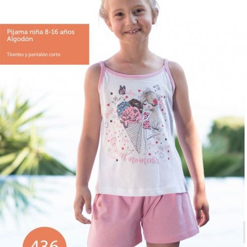 KN 436 PIJAMA NIÑA VERANO 8 A 16  KINANIT