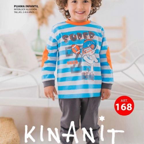 KN 168 PIJAMA  NIÑO ALGODON INTERLOCK 2 a 6 AÑOS KINANIT