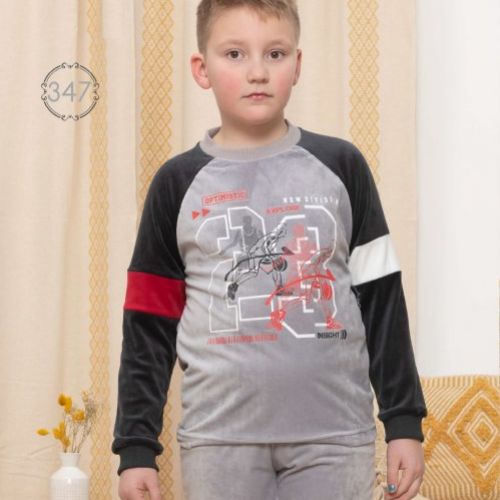 KN 347 PIJAMA NIÑO TERCIOPELO SPANDEX 8 A16 KINANIT