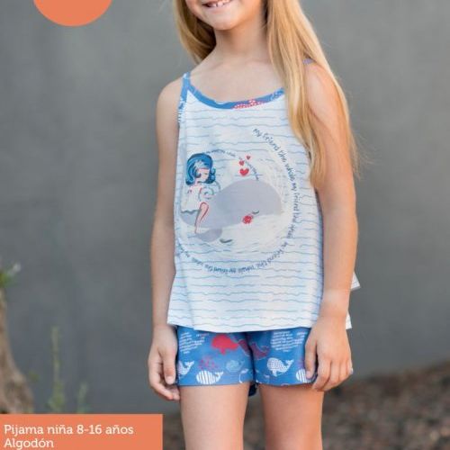 KN 435 PIJAMA NIÑA VERANO 8 A 16  KINANIT