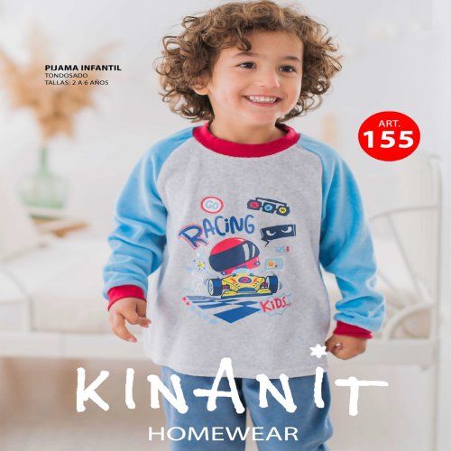 KN 155 PIJAMA  NIÑO TERCIOPELO 2 a 6 AÑOS KINANIT